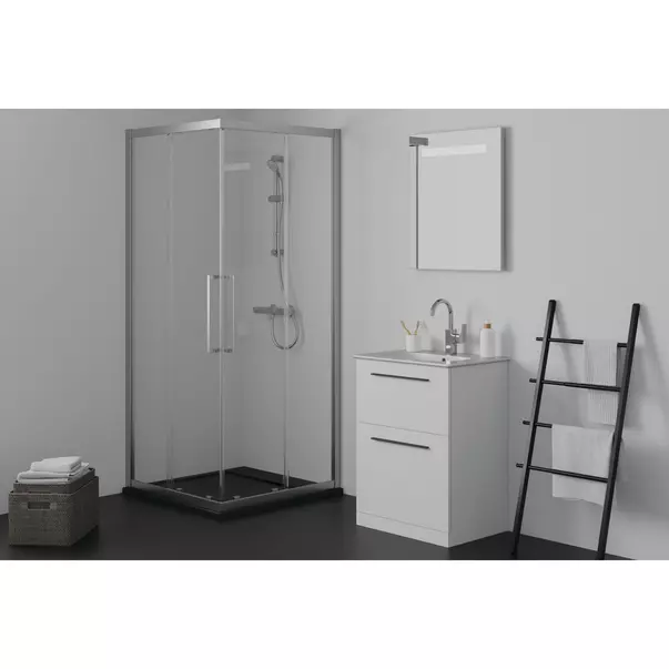 Cadita de dus patrata Ideal Standard i.life Ultra Flat S negru intens 90x90 cm [6]