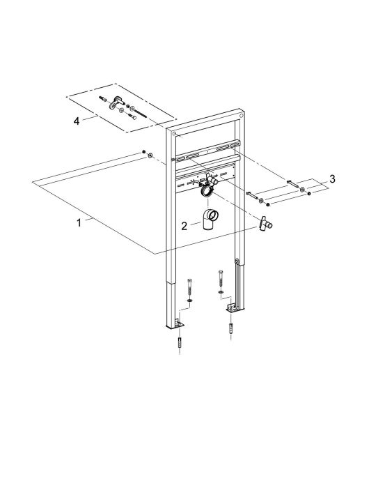 Cadru lavoar Grohe 38541000, suspendat Rapid SL, tip montare incastrat, tip instalare in perete, tip alimentare 1/2 [2]