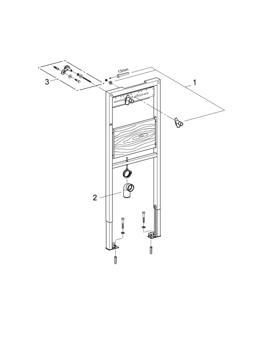 Cadru lavoar Grohe 38544000, Rapid SL, tip instalare in perete, tip alimentare 1/2, tip montare incastrat [3]