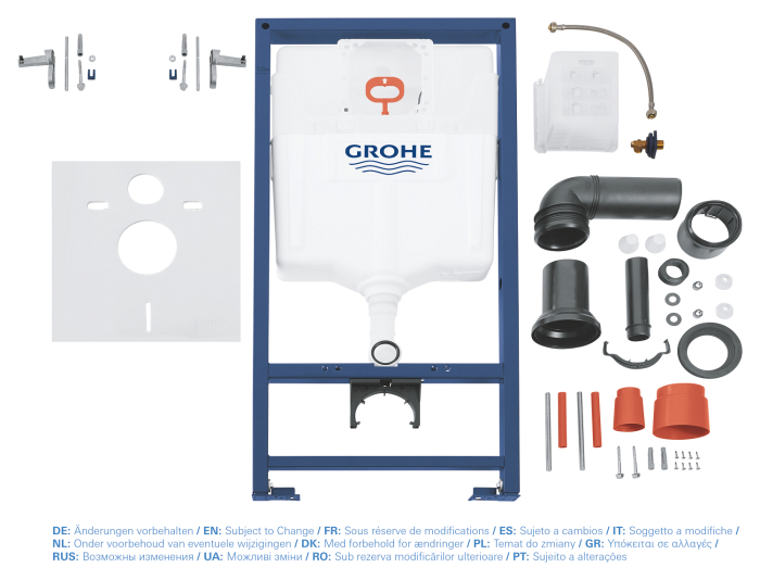 Cadru WC 3in1 Grohe 38539001, 1130 mm, 500 mm, 90, 110 mm, 2 moduri spalare, incastrat, uscata, otel [3]
