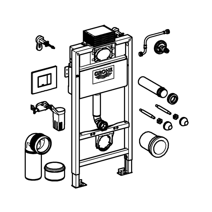 Cadru WC 3in1 Grohe 38888000, 985 mm, 500 mm, 110, 90 mm, 480 mm, 2 moduri spalare, incastrat, suport perete [3]