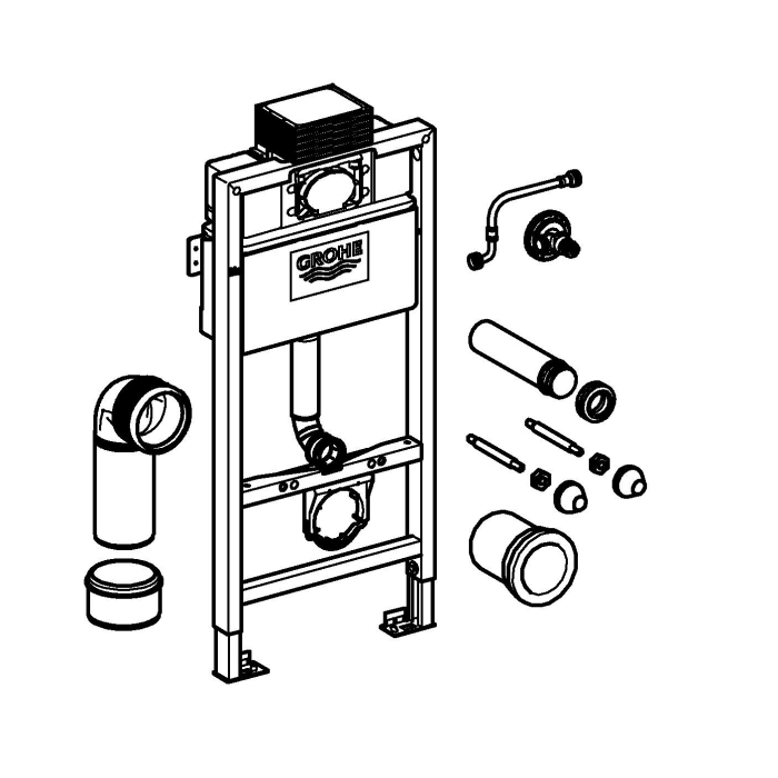 Cadru WC Rapid SL Grohe 38525001, 985 mm, 500 mm, 90, 110 mm, 480 mm, 2 moduri spalare, incastrat, otel [6]