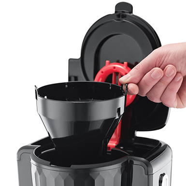 Cafetiera Russell Hobbs Honeycomb, 1.25L, filtru permanent, plita mentinere cald, design fagure, negru [2]