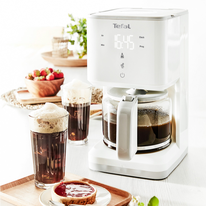 Cafetiera Sense CM693110, ecran digital, functie Aroma, sistem antipicurare, oprire automata, 15 cesti, 1.25 L, alb [3]