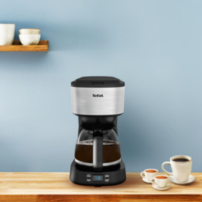Cafetiera Tefal Equinox CM520D10, 900W, 1.2L, functie pastrare la cald, sistem antipicurare, timer digital, monitorizare nivel apa, negru & arginti [13]