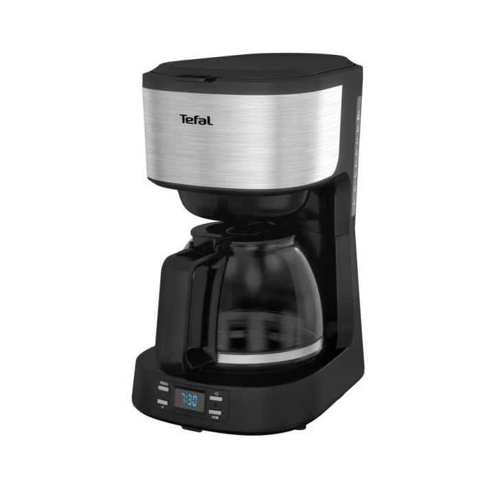Cafetiera Tefal Equinox CM520D10, 900W, 1.2L, functie pastrare la cald, sistem antipicurare, timer digital, monitorizare nivel apa, negru & arginti [2]