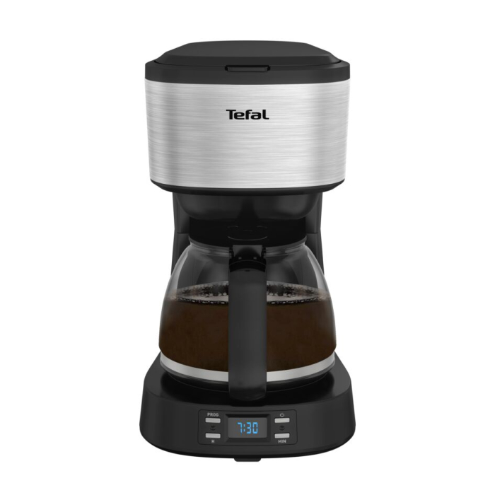 Cafetiera Tefal Equinox CM520D10, 900W, 1.2L, functie pastrare la cald, sistem antipicurare, timer digital, monitorizare nivel apa, negru & arginti [4]