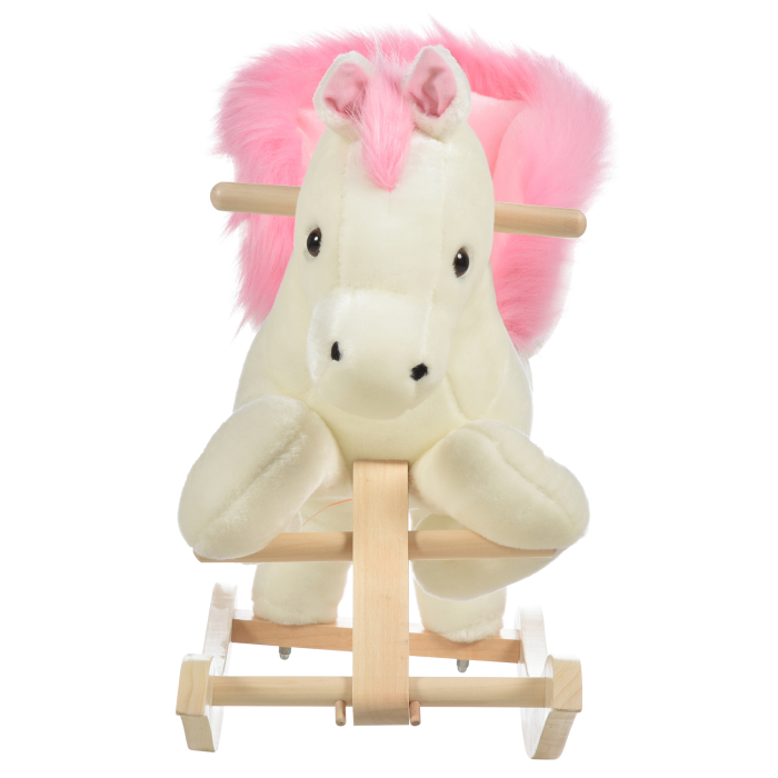  Cal Balansoar Alb si Roz cu Sunete si Structura din Lemn de Plop [4]