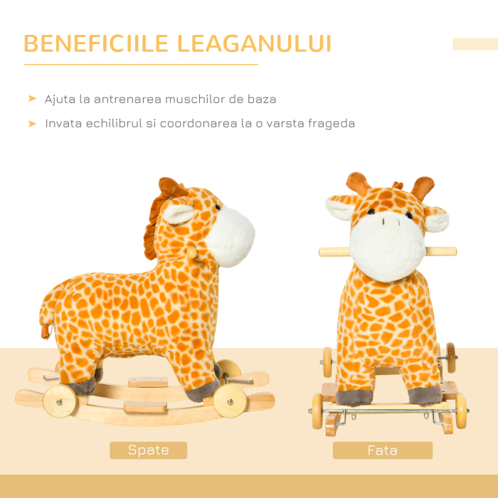  Cal Balansoar Copii - Girafa cu Roti & Sunete Interactive [5]
