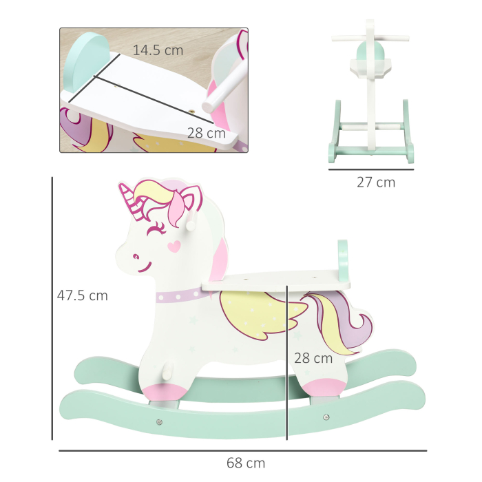  Cal balansoar pentru copii mici, plimbare cu unicorn pentru 1-3 ani, jucarie pentru bebelusi, cadou pentru fete si baieti [3]