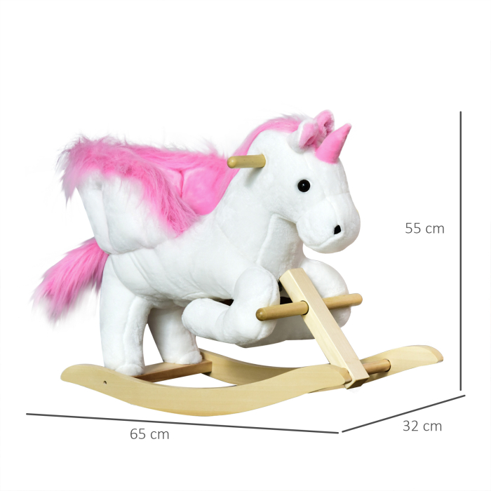  Cal tip Balansoar Unicorn cu Musica din Metal si Lemn 65x32x55cm [3]