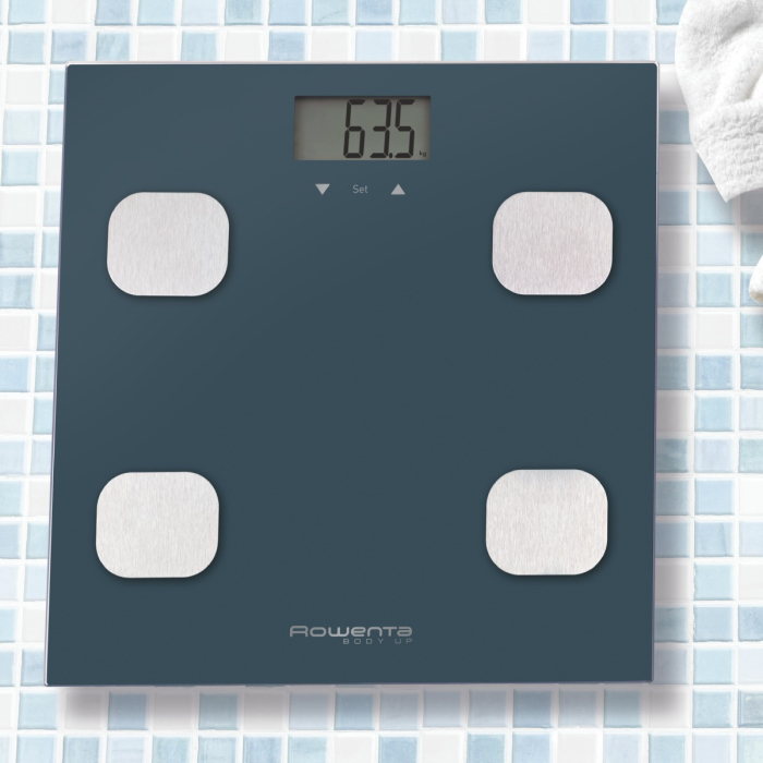 Cantar de baie Rowenta Body Up BR2520V0, 150 kg, gradatii la 100 g, analiza corporala, 8 profile, sticla, negru [3]