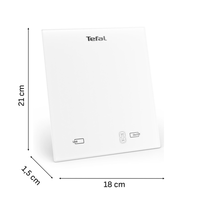 Cantar de bucataraie Tefal Essential BC5504V0, capacitate 5 kg, functie tara, oprire automata, baterii incluse, alb [3]