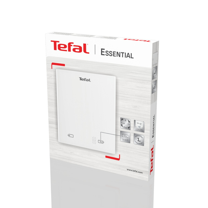 Cantar de bucataraie Tefal Essential BC5504V0, capacitate 5 kg, functie tara, oprire automata, baterii incluse, alb [4]