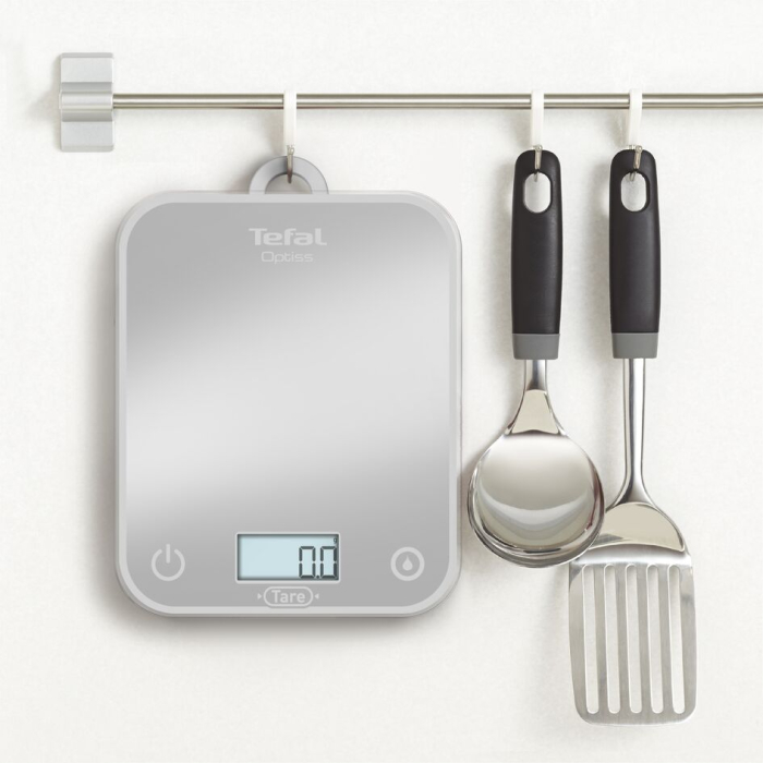 Cantar de bucatarie Tefal Optiss BC50U4V0, 5 kg, sticla securizata, functie Tara, cantarire a lichidelor, precizie 0.5g, afisaj LCD, carlig de a [8]