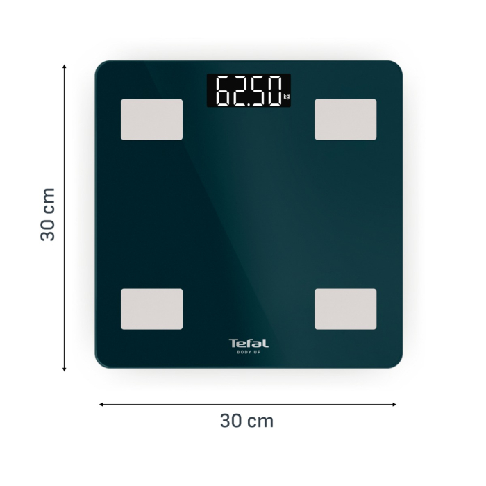 Cantar inteligent Tefal Body Up BM2600V0, greutate maxima 180 kg, 7 indicatori de masurare, sticla securizata tratata termic, ecran LCD, 2 baterii inc [9]