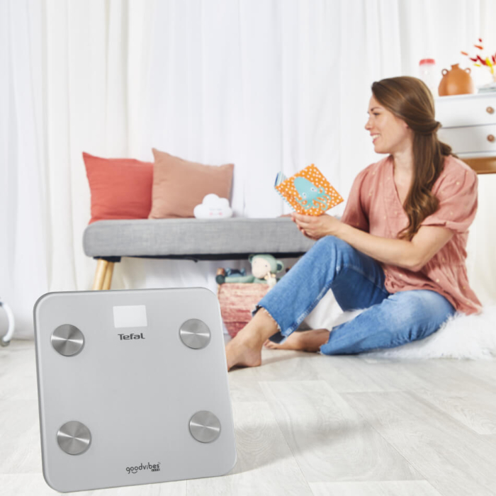 Cantar inteligent Tefal Goodvibes Life BM9600S1, 10 indicatori de masurare, aplicatie dedicata, greutate maxima 160 kg, sticla tratata termic,  [3]