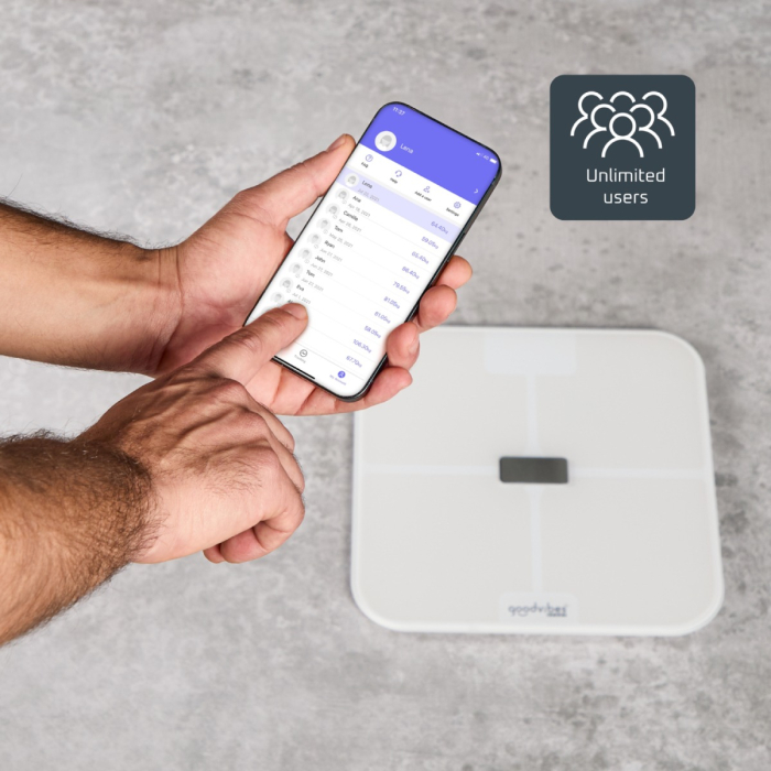 Cantar inteligent Tefal Goodvibes Sport BM9740F0, greutate maxima 200 kg, 17 indicatori de masurare, sincronizare cu aplicatia Google Fit, Apple Healt [3]