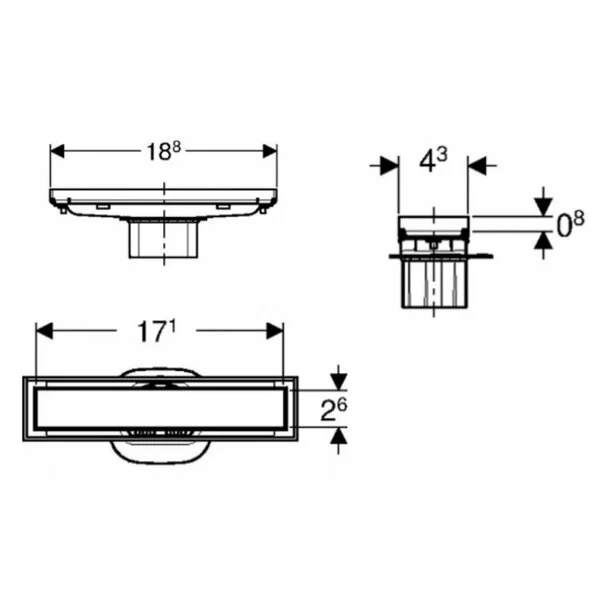 Capac faiantabil pentru rigola de dus Geberit CleanLine 19 cm [4]