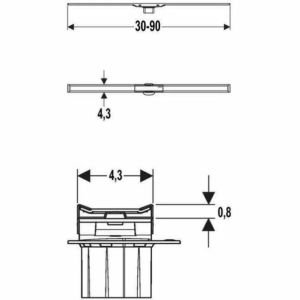 Capac pentru rigola de dus Geberit CleanLine20 30-90 cm metal negru [2]