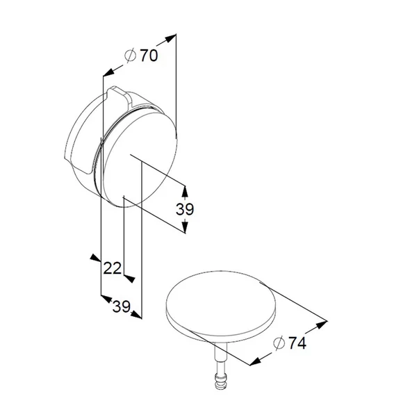 Capac sifon si preaplin Kludi Rotexa Multi crom [2]