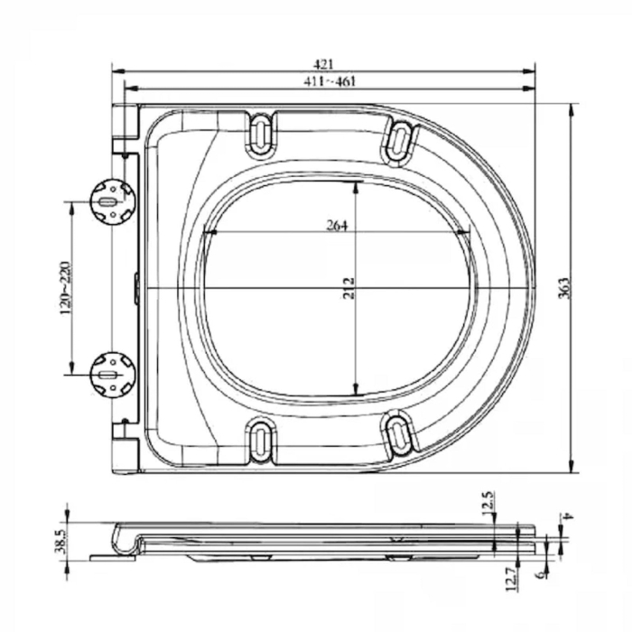 Capac Wc cu soft close si quick release, Feeling, alb mat, RAK [4]