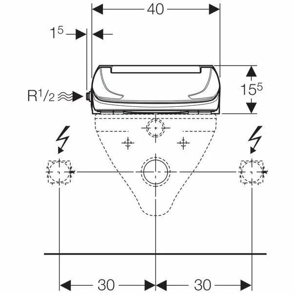 Capac wc Geberit Aquaclean 4000 cu functie de bideu alb alpin [5]