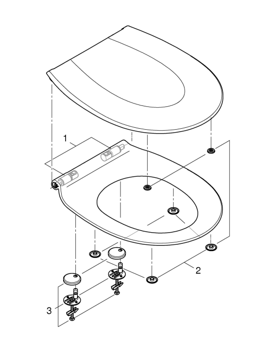 Capac WC Grohe 39923000, Bau Ceramic, pentru wc, capac softclose, slim, eliberare rapida, suprafata antibacteriana, alb [10]