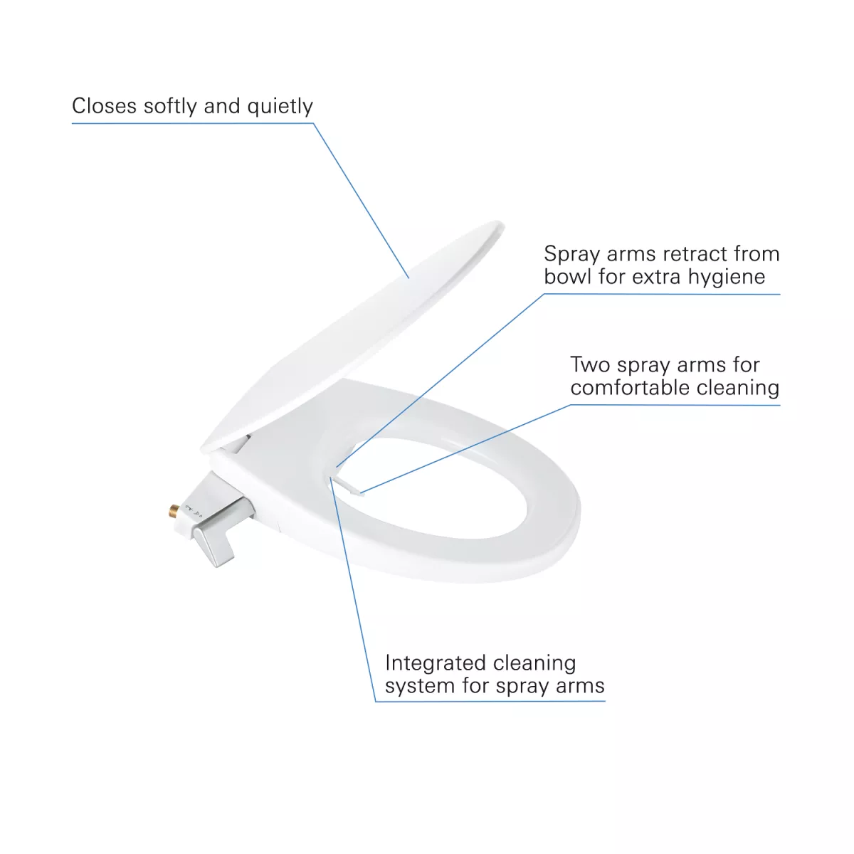 Capac WC Grohe Bau Ceramic 39648SH0, bideu, 3/8'', 2 functii, SoftClose, filtru, alb [8]