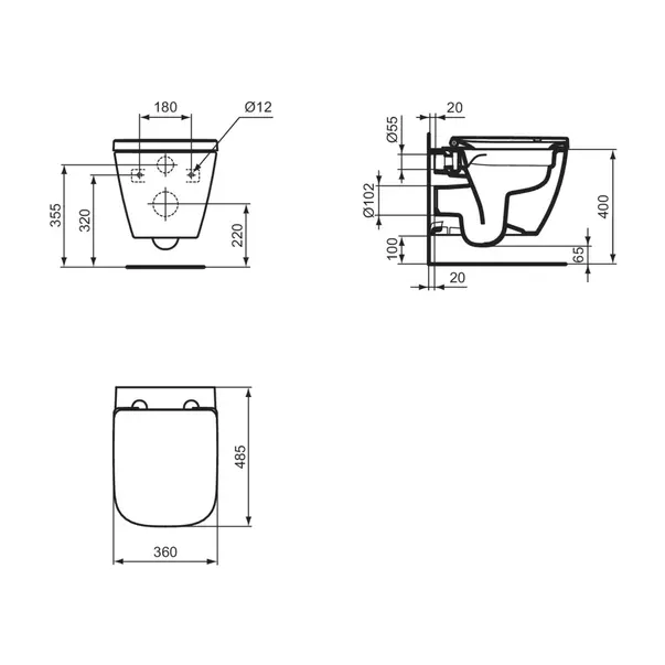 Capac WC Ideal Standard i.life S softclose alb lucios [13]