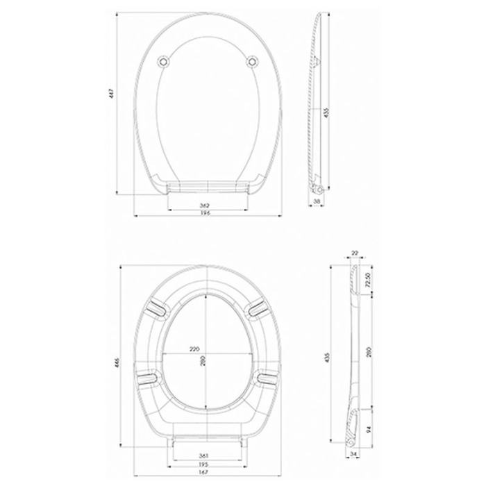 Capac WC, Kolo, Idol, cu balamale metalice, alb [2]