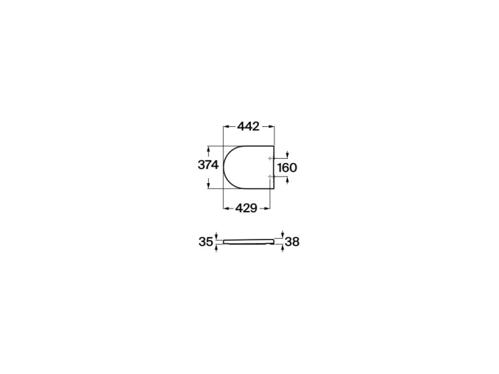 Capac WC Roca A80152264B, 442 mm, 374 mm, 1 functii speciale, capac softclose, suprafata antiaderent, Antracit [2]