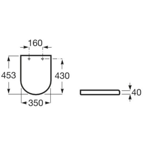 Capac WC Roca A801D12003, 453 mm, 350 mm, 1 functii speciale, capac softclose, suprafata antiaderent, Alb [2]