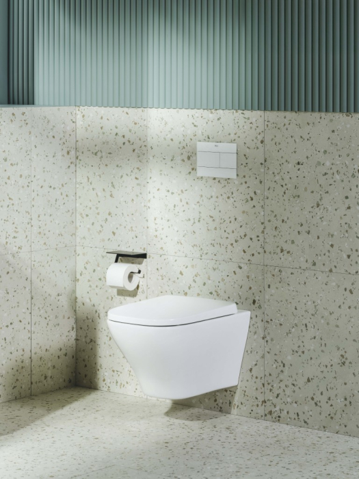 Capac WC Roca A801F72002, Optica, pentru wc, capac softclose, slim, eliberare rapida, suprafata antibacteriana, alb [2]