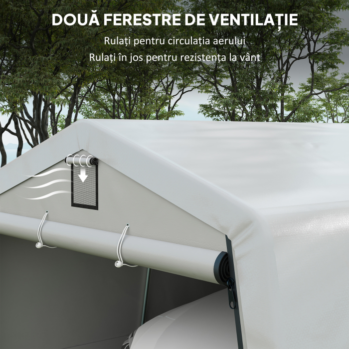  Carport 3,3×6,2 m - Garaj Cort Portabil cu Ventilatie & Copertina [7]