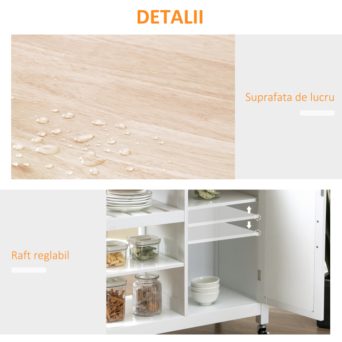  Carucior Bucatarie - Mobil cu Etajera, Sertar & Dulapior [7]