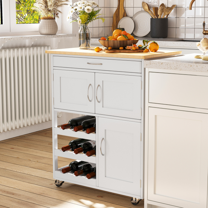  carucior bucatarie, suport pentru sticle, 67x37x87cm [5]