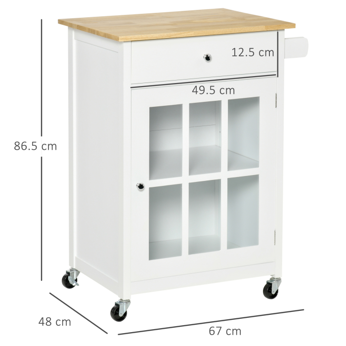  carucior de bucatarie, multifunctional, 67x48x86.5cm, alb [3]