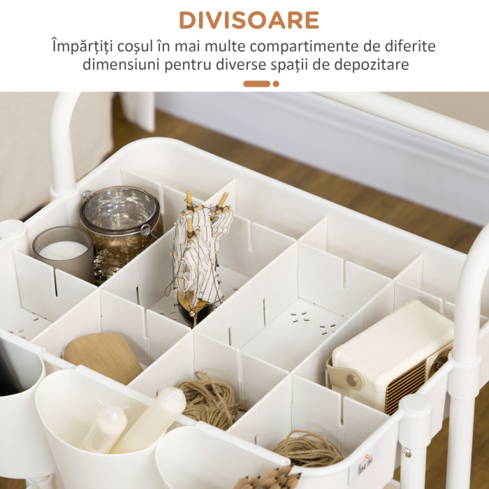  Carucior de Bucatarie Multifunctional cu 3 Nivele, Cosuri si Carlige Detasabile, 42x38x86.5 cm, Negru [6]