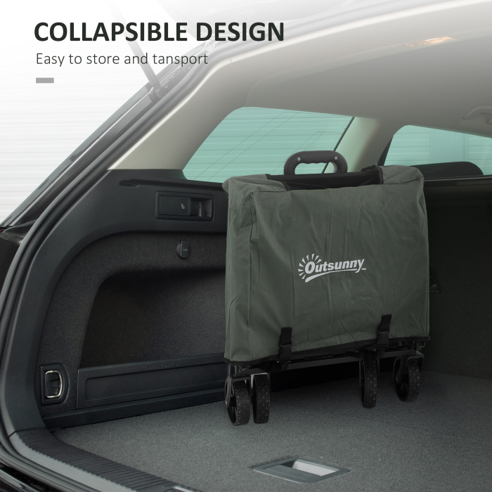  Carucior de Gradina Pliabil 72L cu Panou Rabatabil, din Otel si Poliester, 76x48x65-92 cm, Verde [6]