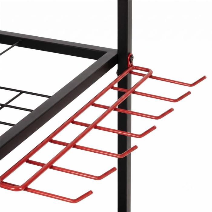 Carucior mobil pentru scule si unelte de gradina cu 3 rafturi, organizator metalic cu roti, 66x40x96 cm, negru [12]