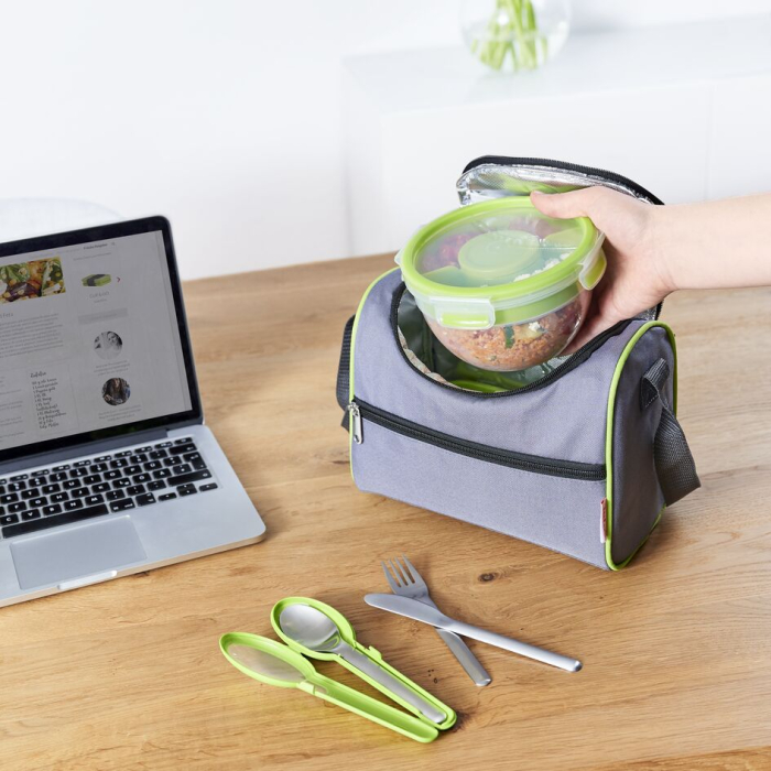 Caserola MasterSeal to Go pentru salata  K3100112,  plastic, capac cu inchidere etans, 1l, transparent si verde [7]