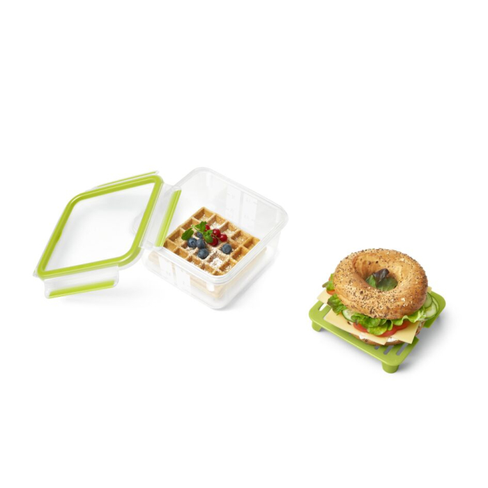 Caserola MasterSeal ToGo 1,3 L N1071710, plastic, accesoriu detasabil inclus, 100% inchidere etansa, verde / translucid [2]
