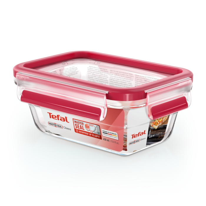 Caserola Tefal MasterSeal Glass N1040510, 0.45 L, sticla, inchidere 100% etansa, transparent [10]