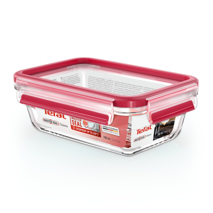 Caserola Tefal MasterSeal Glass N1040610, 0.70 L, sticla, inchidere 100% etansa, transparent [10]