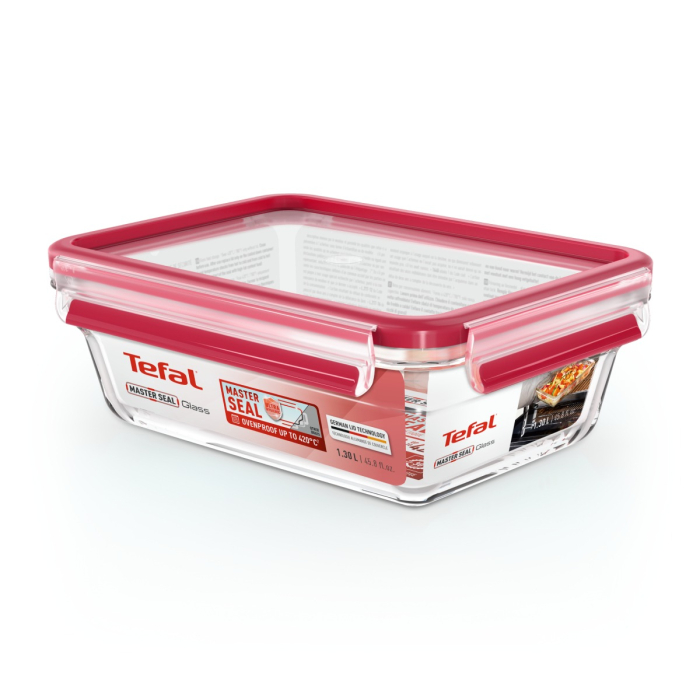 Caserola Tefal MasterSeal Glass N1041010, 1.30 L, sticla, inchidere 100% etansa, transparent [14]