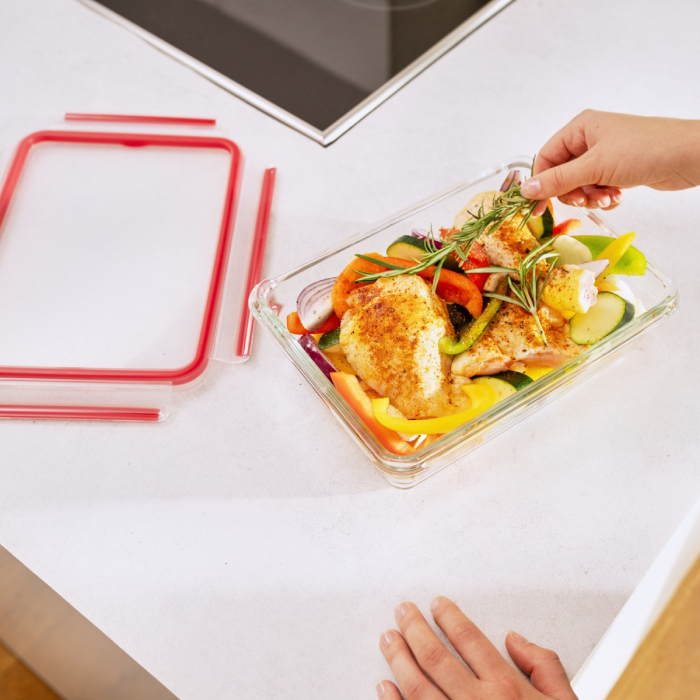 Caserola Tefal MasterSeal Glass N1041110, 2 L, sticla, inchidere 100% etansa, transparent [10]