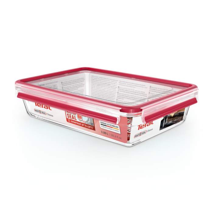 Caserola Tefal MasterSeal Glass N1041210, 3 L, sticla, inchidere 100% etansa, transparent [7]