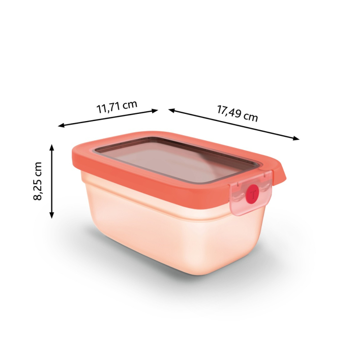 Caserola Tefal ONEClick N1210510, 0.75 L, plastic, inchidere 100% etansa, portocaliu [2]