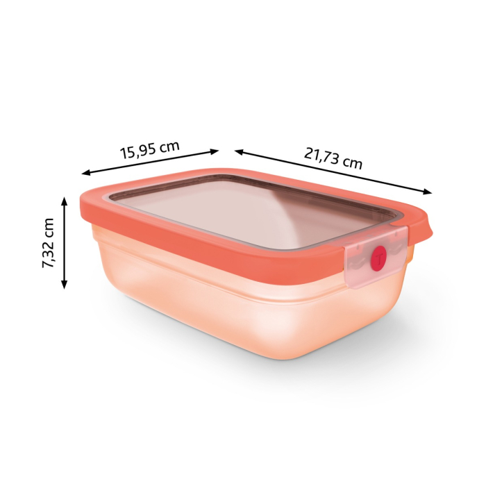 Caserola Tefal ONEClick N1210810, 1.2 L, plastic, inchidere 100% etansa, portocaliu [2]